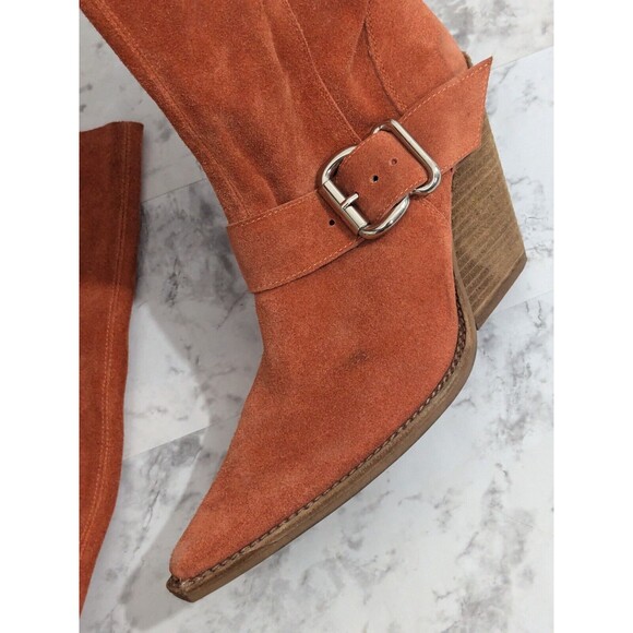 Jeffrey Campbell Reed Slouch Western Boots in Rusty Color Suede Size 8.5 - Picture 5 of 16